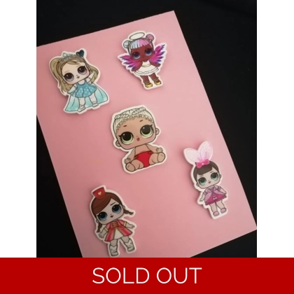 LOL Surprise Dolls 5 Piece Pin Badge Set